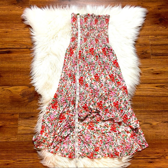 Lulus View from the Meadow Cream Floral Print Off Shoulder High Low Dress EUC - Picture 2 of 6